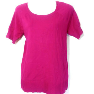 Apt 9 Hot Pink Women Size M Short Sleeve Sweater Work Office